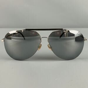 GUCCI Silver Metal Aviator Sunglasses